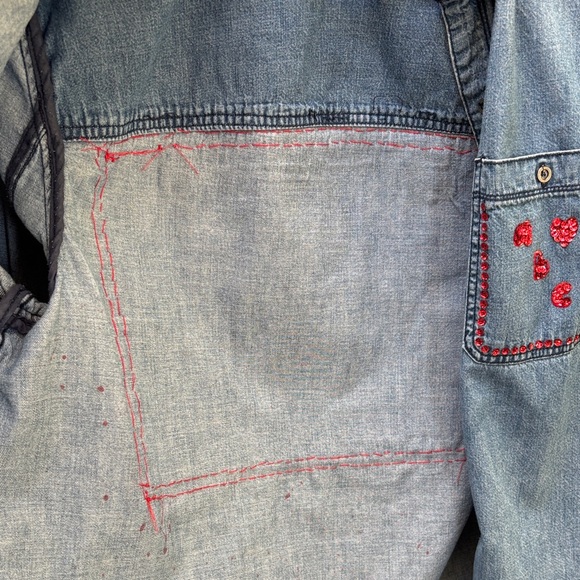 Upcycled by Me Denim Shirt Bark To School - Picture 5 of 11